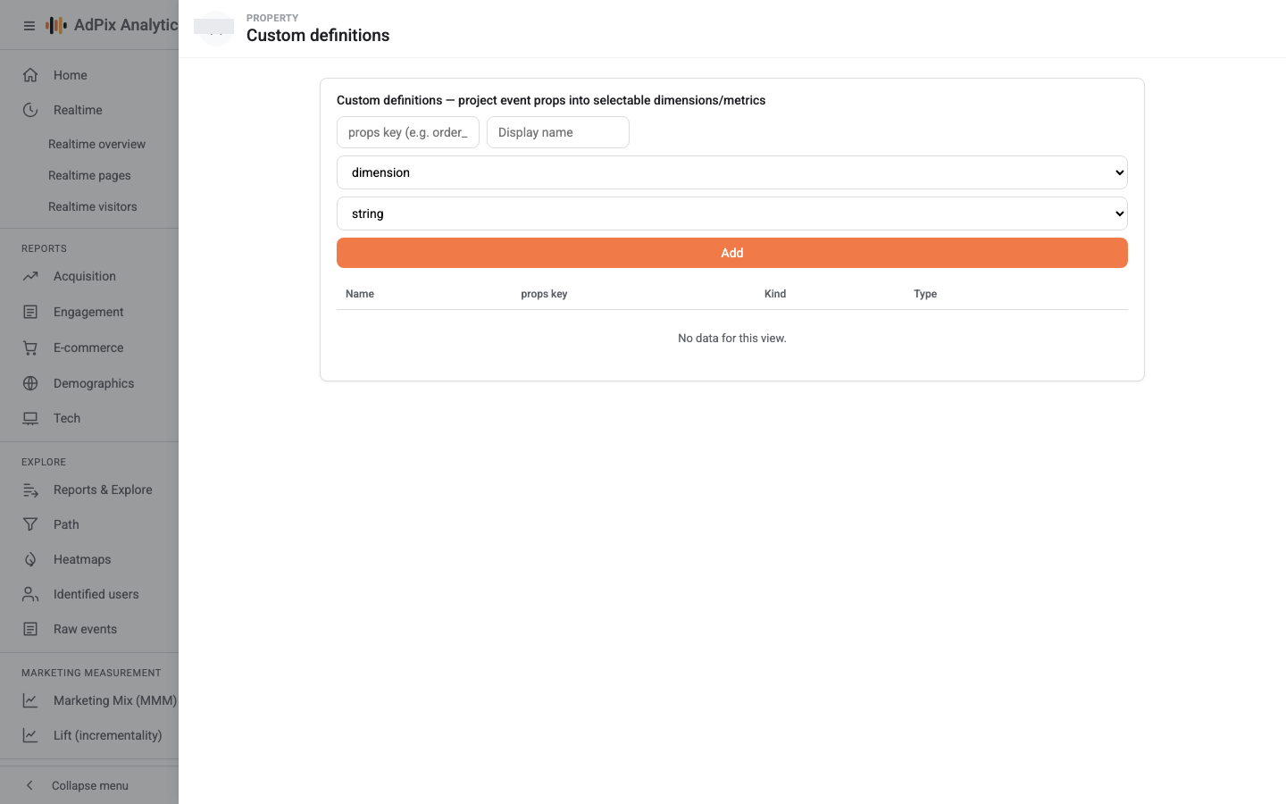 Custom dimensions and metrics built from event parameters.