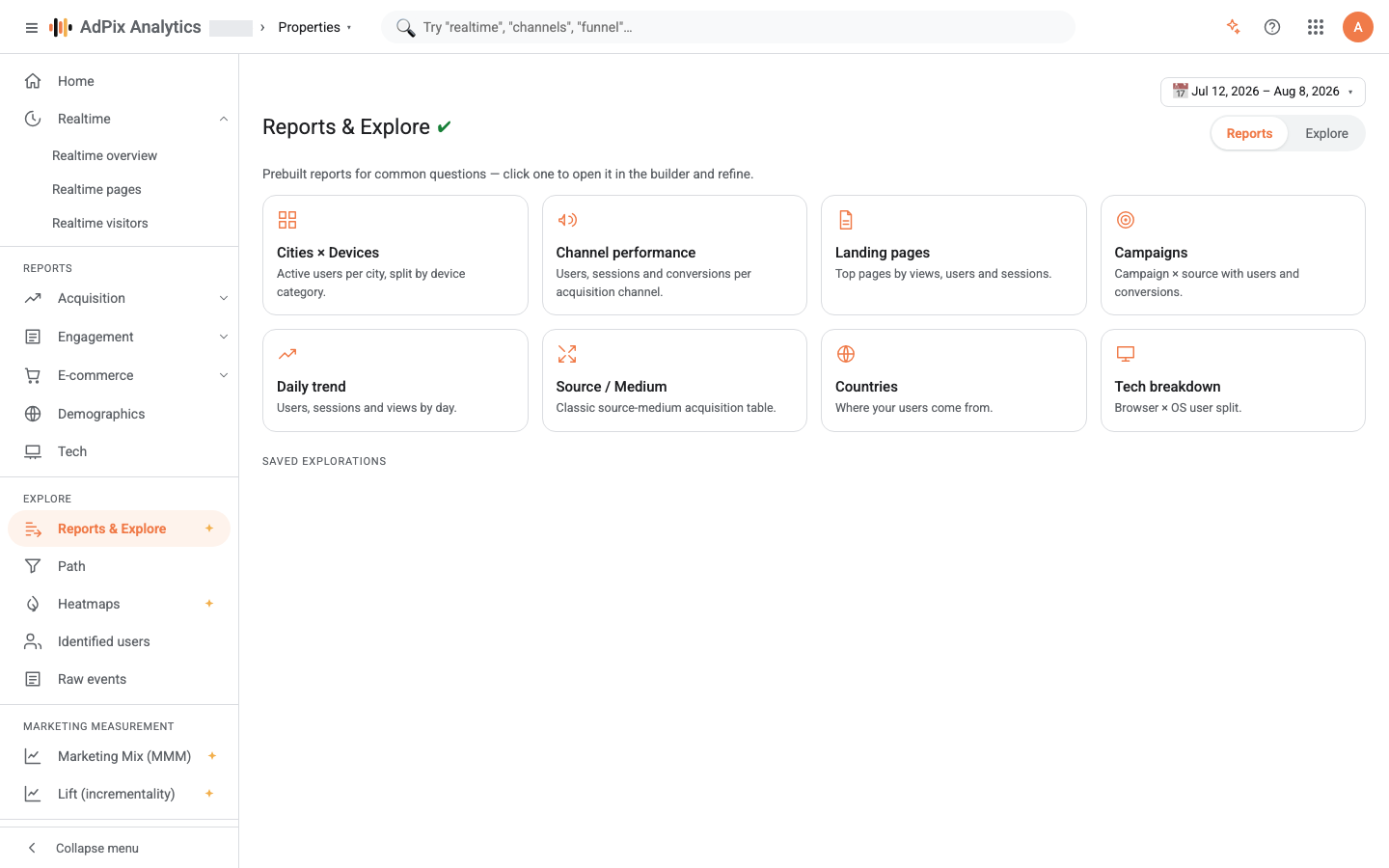 Building a free-form exploration: dimensions, metrics and segments.